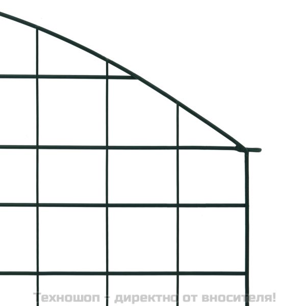 Комплект дъгообразна градинска ограда 77,5x78,5 см зелено