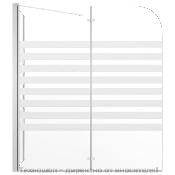 Параван за вана, 120x68x130 см, закалено стъкло, на ивици