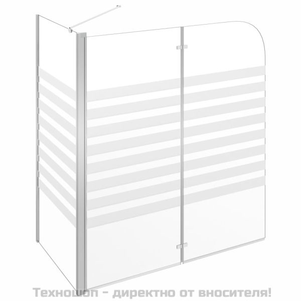 Параван за вана, 120x68x130 см, закалено стъкло, на ивици