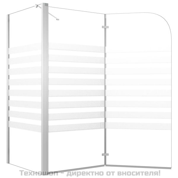 Параван за вана, 120x68x130 см, закалено стъкло, на ивици