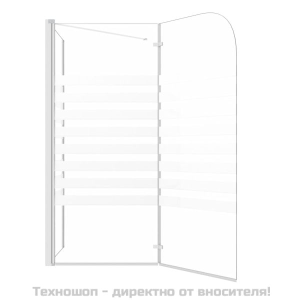Параван за вана, 120x68x130 см, закалено стъкло, на ивици