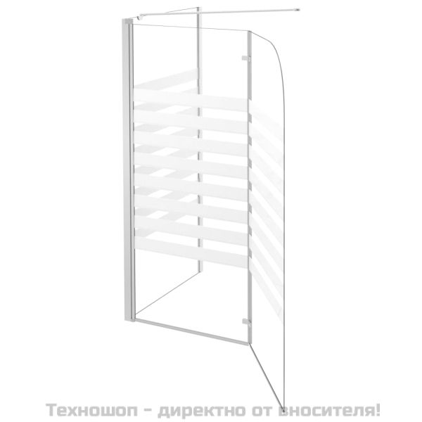 Параван за вана, 120x68x130 см, закалено стъкло, на ивици