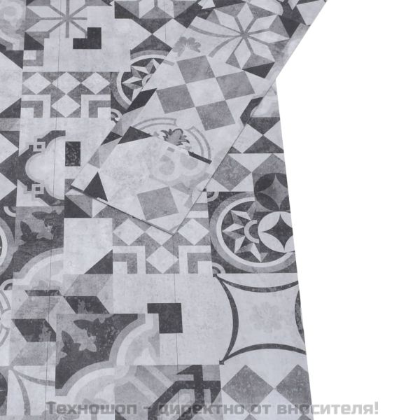 PVC подови дъски 5,02 м² 2 мм самозалепващи сиви шарки