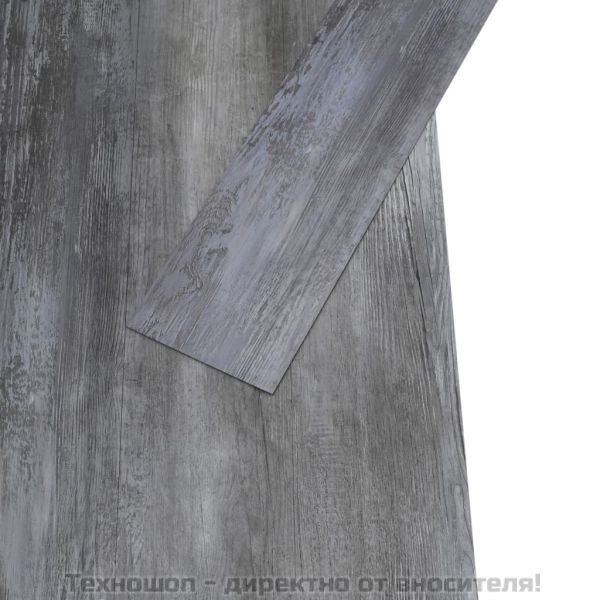 Несамозалепващи PVC подови дъски 5,26 м² 2 мм лъскаво сиво