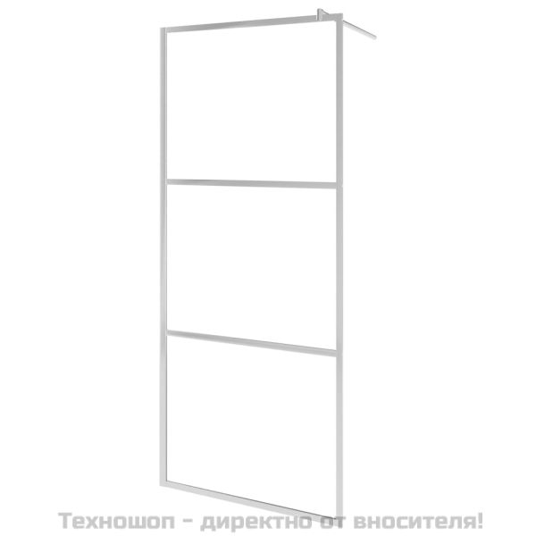 Стена за душ с прозрачно ESG стъкло, 100x195 см