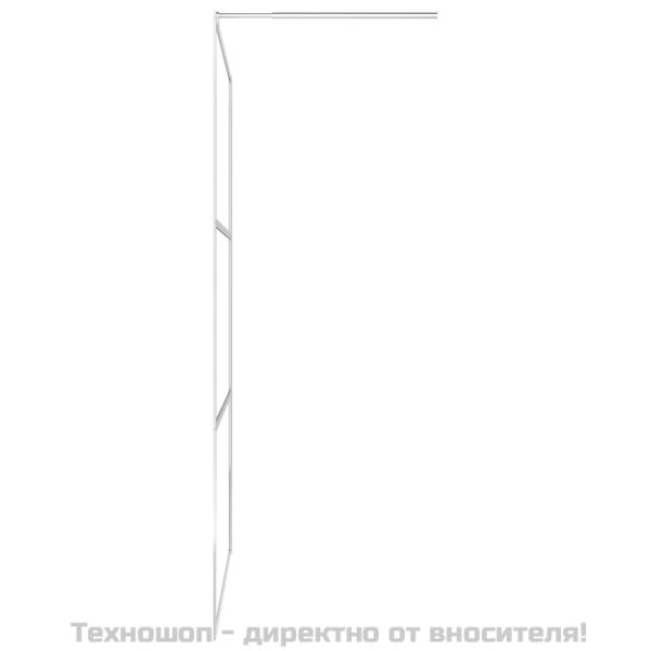 Стена за душ с прозрачно ESG стъкло, 100x195 см