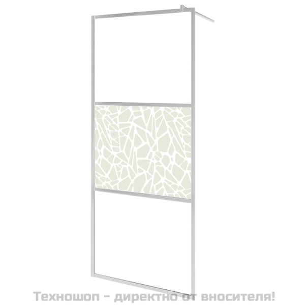 Стена за душ, ESG стъкло с дизайн на камъни, 80x195 см