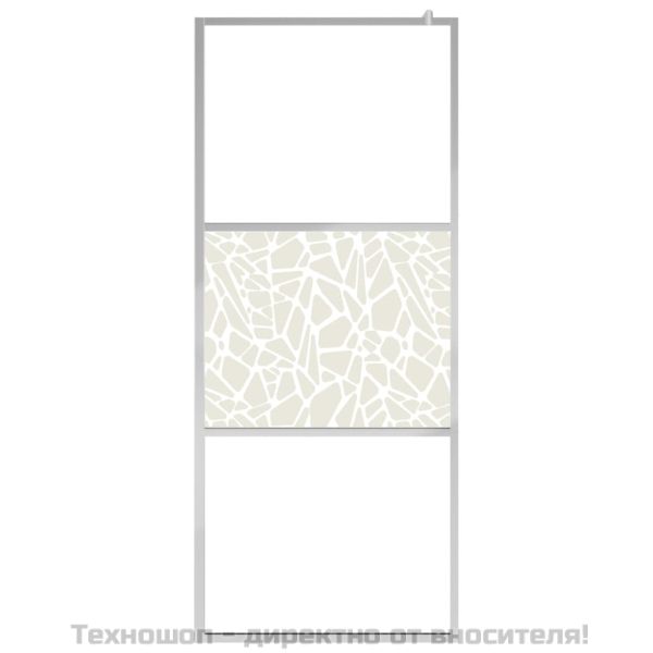 Стена за душ, ESG стъкло с дизайн на камъни, 80x195 см