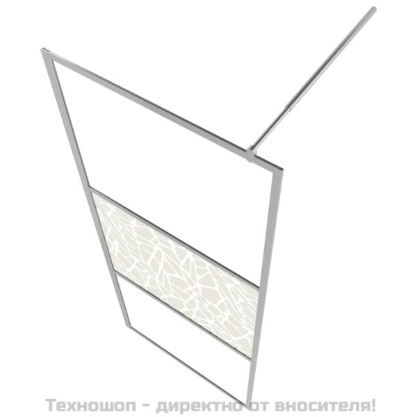 Стена за душ, ESG стъкло с дизайн на камъни, 80x195 см