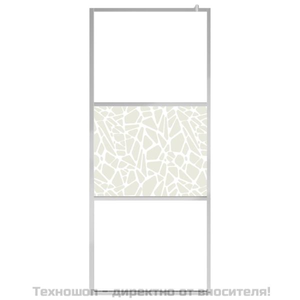 Стена за душ, ESG стъкло с дизайн на камъни, 115x195 см