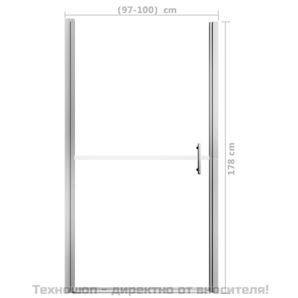 Врата за душ, закалено стъкло, 100x178 см