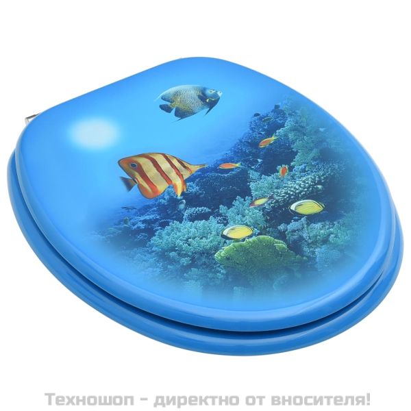 WC тоалетна седалка с капак, МДФ, дизайн океански пейзаж