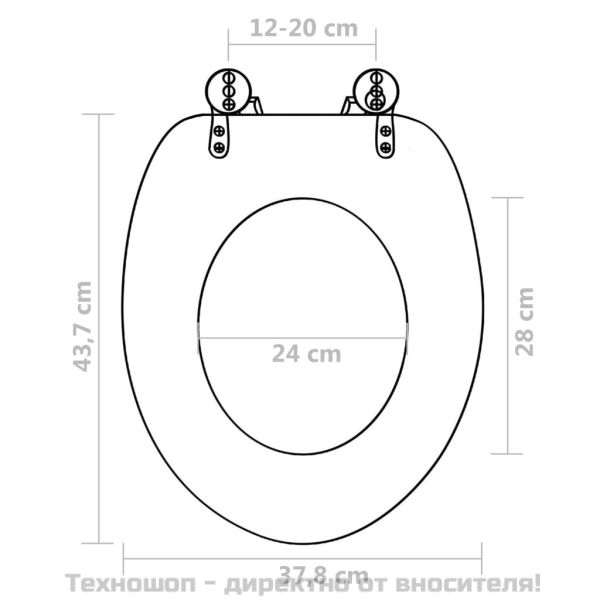 WC тоалетна седалка с капак, МДФ, дизайн пингвини