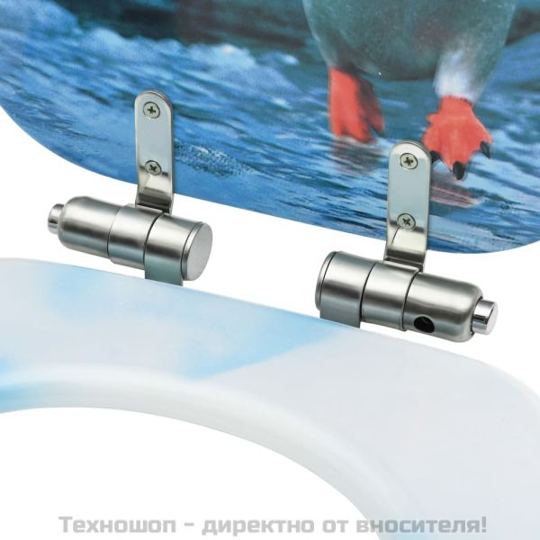 Тоалетна седалка капак с плавно затваряне МДФ дизайн пингвини