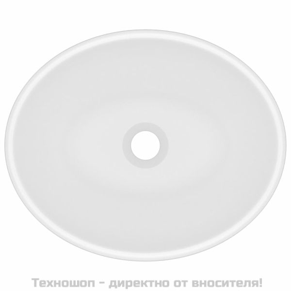 Луксозна овална мивка, матирана, бяла, 40x33 см, керамика