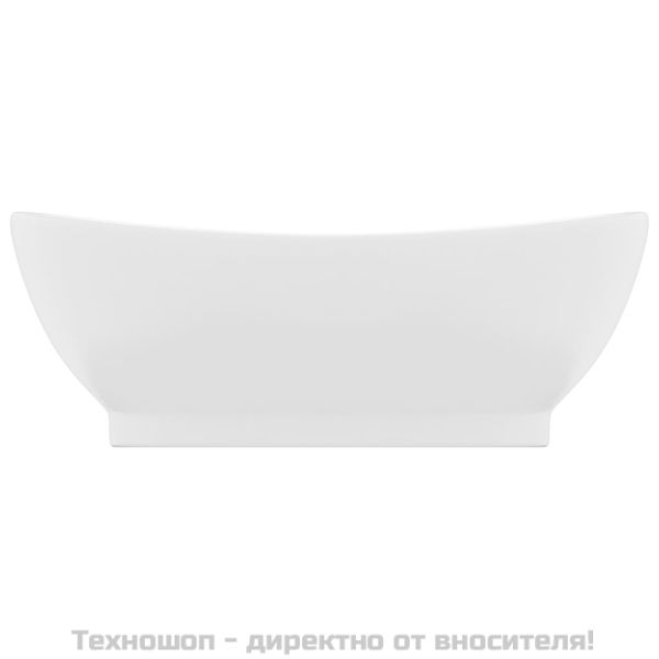 Мивка с преливник лукс овал бял мат 58,5x39 см керамика