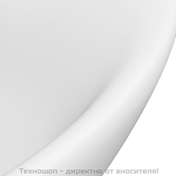 Мивка с преливник лукс овал бял мат 58,5x39 см керамика