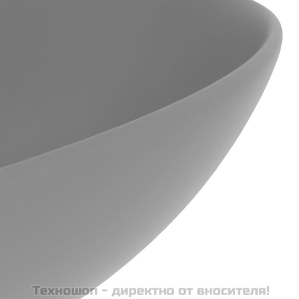 Керамична мивка за баня, светлосива, кръгла