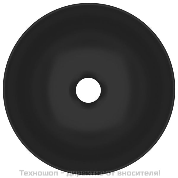 Керамична мивка за баня, матово черна, кръгла