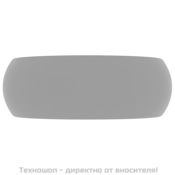 Луксозна кръгла мивка, матово светлосива, 40x15 см, керамика
