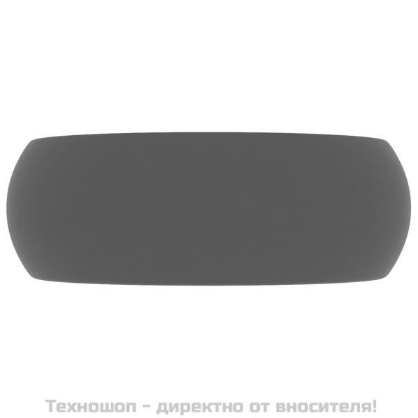 Луксозна кръгла мивка, матово тъмносива, 40x15 см, керамика
