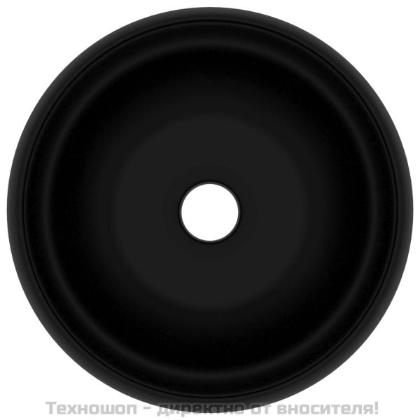 Луксозна кръгла мивка, матово черна, 40x15 см, керамика