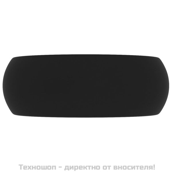 Луксозна кръгла мивка, матово черна, 40x15 см, керамика