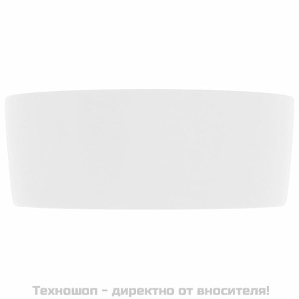 Луксозна кръгла мивка, матово бяла, 40x15 см, керамика