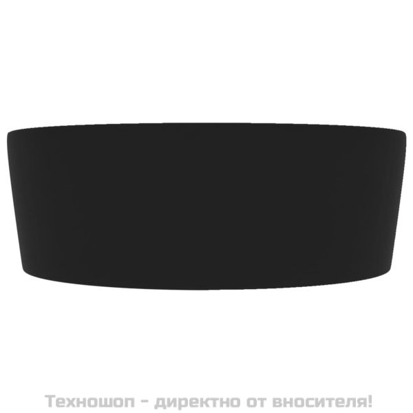 Луксозна мивка с преливник черен мат 36x13 см керамика