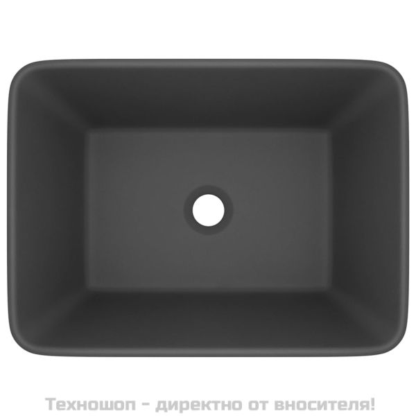 Луксозна мивка, матово тъмносива, 41x30x12 см, керамика