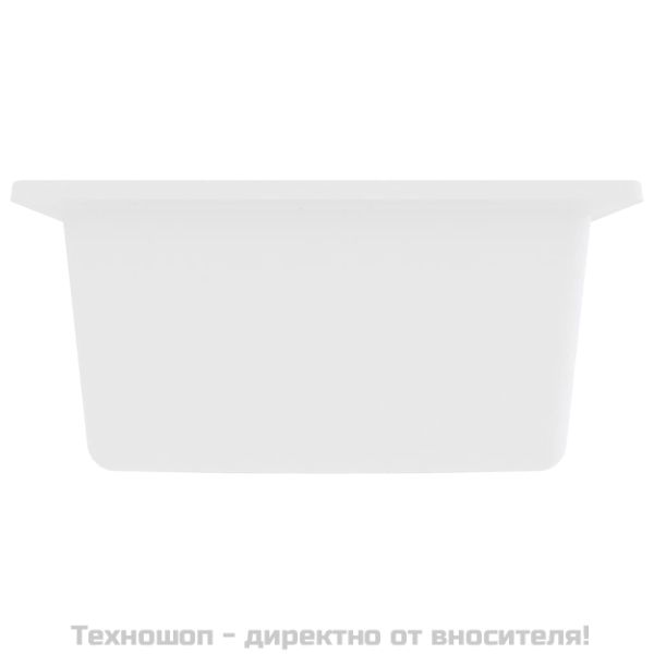 Кухненска мивка с преливник, бяла, гранит