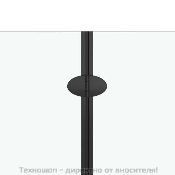 Сгъваем душ параван, 2 панела, ESG стъкло, 95x140 см, черен