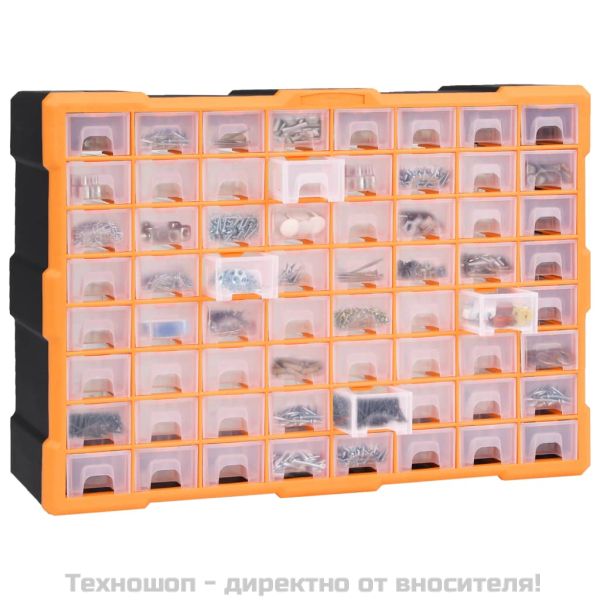 Шкаф органайзер с 64 чекмеджета, 52x16x37,5 см