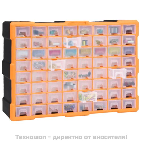 Шкаф органайзер с 64 чекмеджета, 52x16x37,5 см