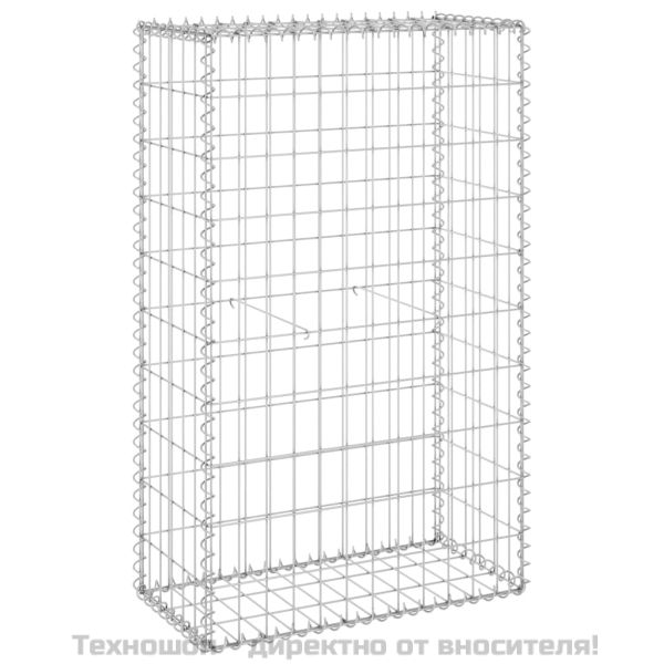 Габионна стена с капаци, поцинкована стомана, 60x30x100 см