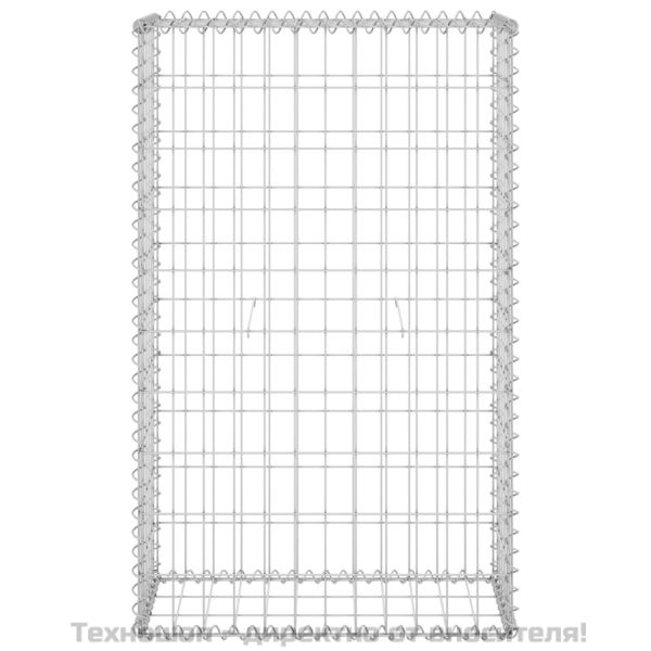 Габионна стена с капаци, поцинкована стомана, 60x30x100 см