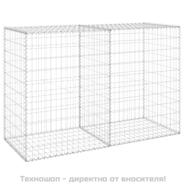 Габионна стена с капаци, поцинкована стомана, 150x60x100 см