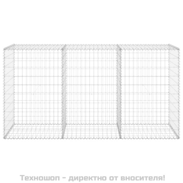 Габионна стена с капаци, поцинкована стомана, 200x60x100 см