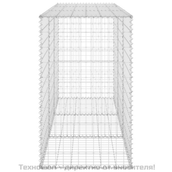 Габионна стена с капаци, поцинкована стомана, 200x60x100 см