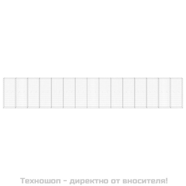 Габионна стена с капаци, поцинкована стомана, 900x30x150 см