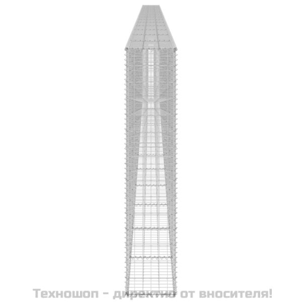 Габионна стена с капаци, поцинкована стомана, 900x30x150 см