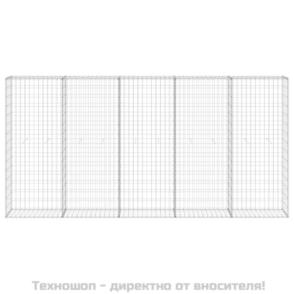 Габионна стена с капаци, поцинкована стомана, 300x30x150 см