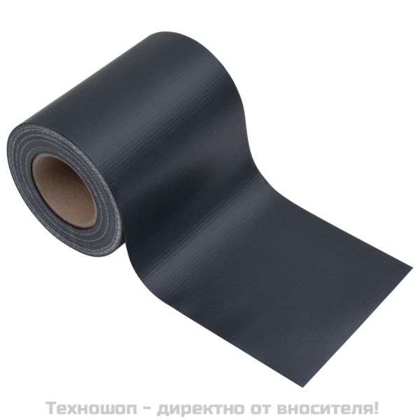 Лента за покриване на огради, PVC, 35x0,19 м, тъмносив мат
