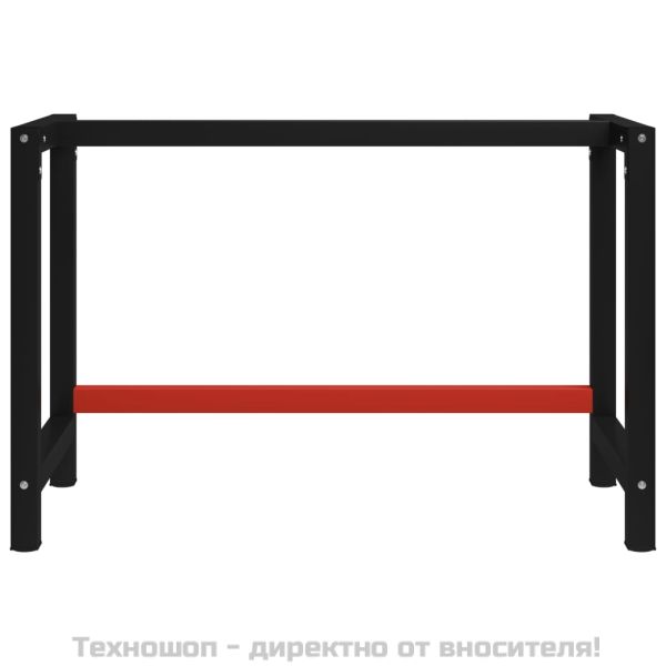 Рамка за работна маса, метал, 120x57x79 см, черно и червено