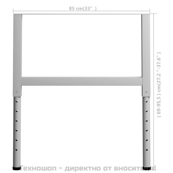 Подвижни рамки за работна маса 2 бр метал 85x(69-95,5) см сиви