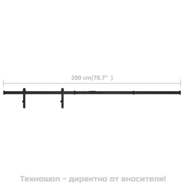 Комплект за мини плъзгаща врата за шкаф, стомана, 200 см