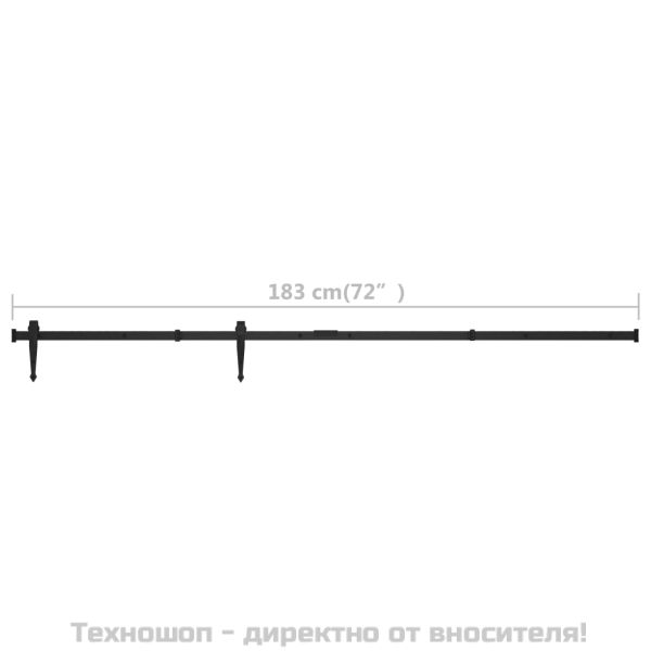 Комплект за мини плъзгаща врата за шкаф, стомана, 183 см