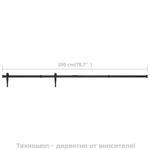 Комплект за мини плъзгаща врата за шкаф, стомана, 200 см