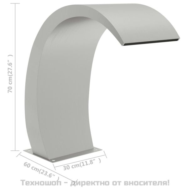 Фонтан за басейн, 22x60x70 см, неръждаема стомана 304