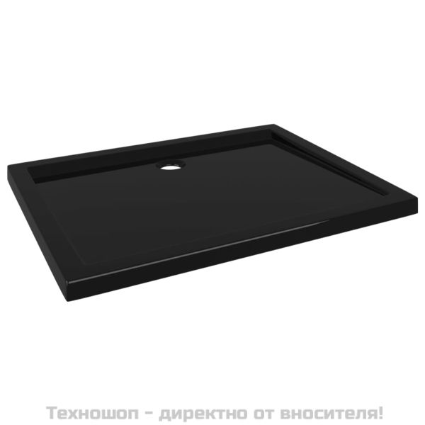 Правоъгълно ABS душ корито, черно, 70x90 см